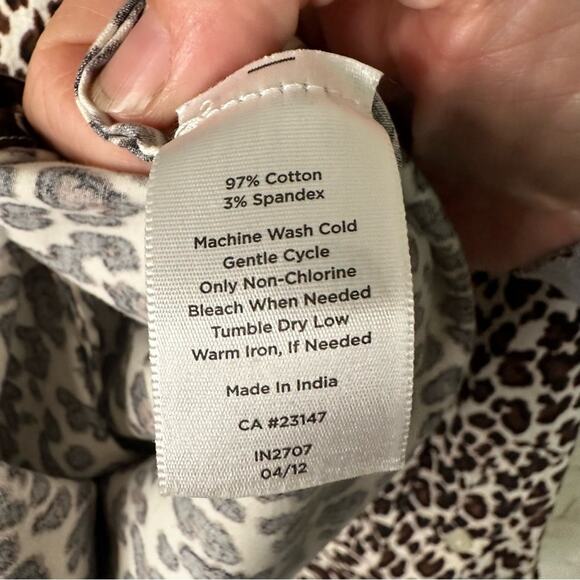 Talbots leopard print button down long sleeve blouse mobwife career plus size - Picture 7 of 10